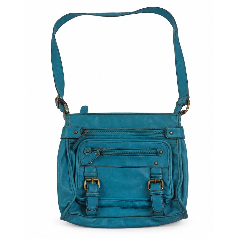 St. John's Bay Vintage Y2K Teal Multi Pocket Messenger Crossbody Bag Purse